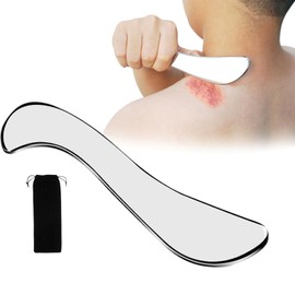 GisWell 1 Stück Edelstahl Gua Sha Schaber Set, Faszien Schaber Edelstahl,Muskel Faszien Schaber,mit 1 Aufbewahrungstasche,für ganzkörperliche Massage, Schmerzlinderung und Entspannung
