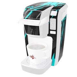 WraptorSkinz Decal Style Vinyl Skin compatible with Keurig K10 / K15 Mini Plus Coffee Makers Baja 0014 Neon Teal (COFFEE MAKER NOT INCLUDED)