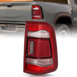 TUSDAR Factory LED Tail Light Assembly w/Blind Spot(Module NOT Included) Fit for Dodge Ram 1500 2019-2024, Rear Brake Light Red Lens Chrome Interior LED Tail Lamps Replace Passenger Side