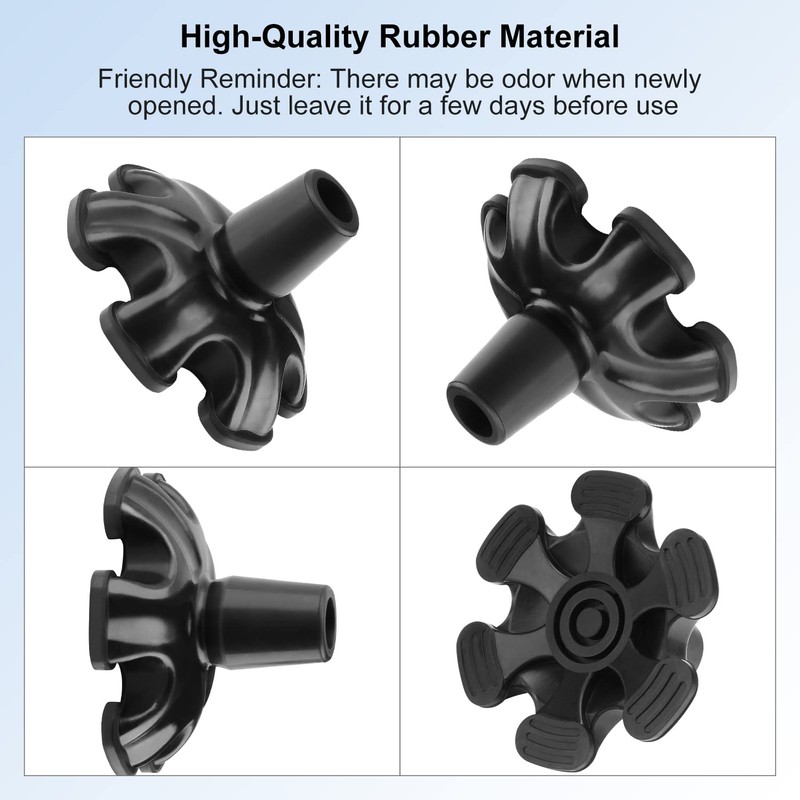supregear Cane Tip with 6 Prong, Non-Slip 6 Support Rubber