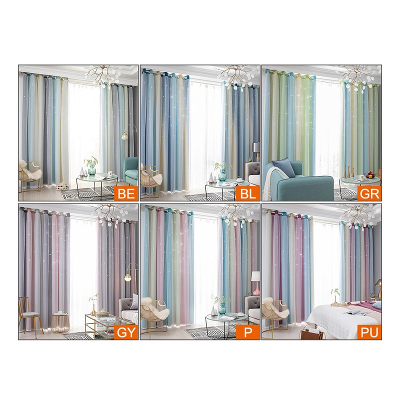 Star Curtains Stars Blackout Curtains for Kids Girls Bedroom Living