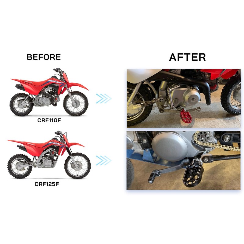 Black Foot Pegs Pedals Footpegs Step For Honda CRF110F 2013-2025
