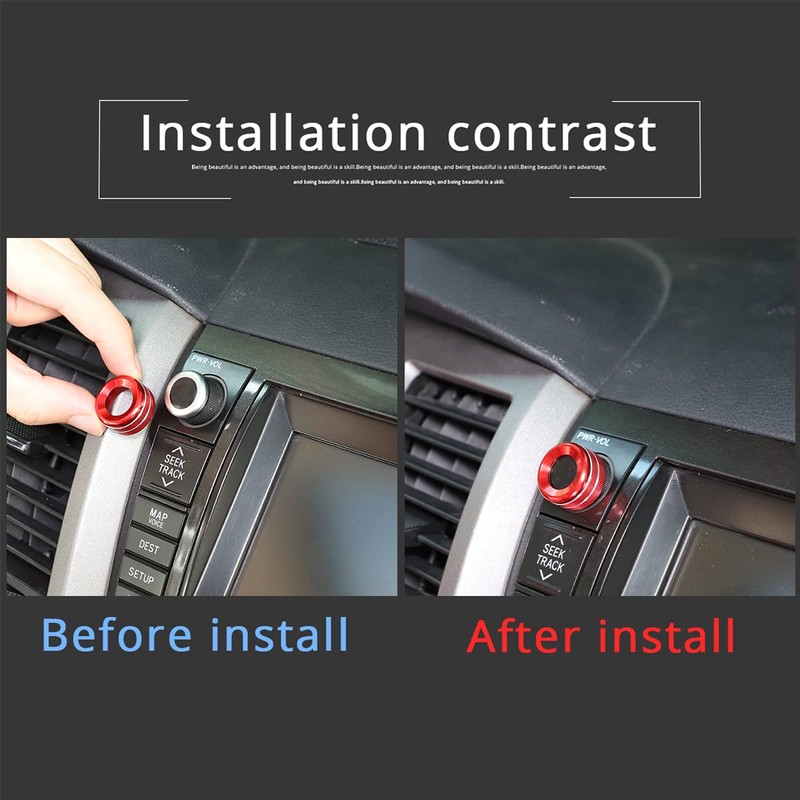 LLKUANG Center Console Volume Tune Knob Cover Ring Trim Interior