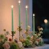 Tobeape Sage Green Twisted Taper Candles Set of 12, 10
