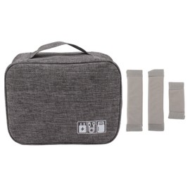 Portable Cord Bag Electronic Accessories Carry Case Waterproof Electronic Storage Bag for Chargers Hard Drives Grey