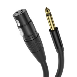 Yinker 3 m XLR to Jack 6.35 mm Female Microphone Cable Stereo 1/4 Inch TRS Female to XLR Male for Guitar, Speaker, Amplifier, Stage, DJ