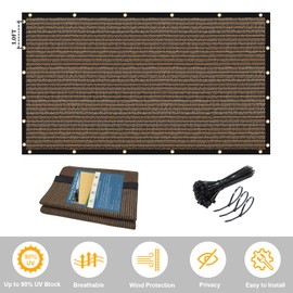 Artpuch 4'X23' Custom Fence Privacy Screen Brown Commercial Premeable Shade Cover with Grommets Residential Heavy Duty Fencing, for Chain Link Fence, Patio, Pool, Balcony (We Make Customized)
