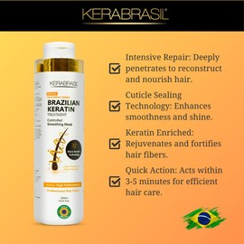 Kerabrasil Keratin Intensive Treatment Cream | Hair Reconstruction Therapy | Deep Keratin Repair | Frizz Reduction | Infused with Brazilian Keratin to rejuvenate deeply |1L