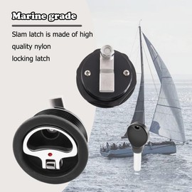 Searoam Boat Cam Latch Fits 2-1/2" Hole Mount Latch,Marine Grade O-Handle Latch,Locking Latch,Flush Mount Latch