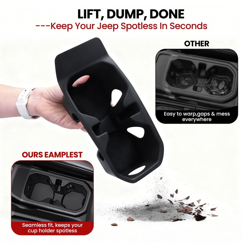 Cup Holder Insert Coaster Fit for Jeep Wrangler & Gladiator