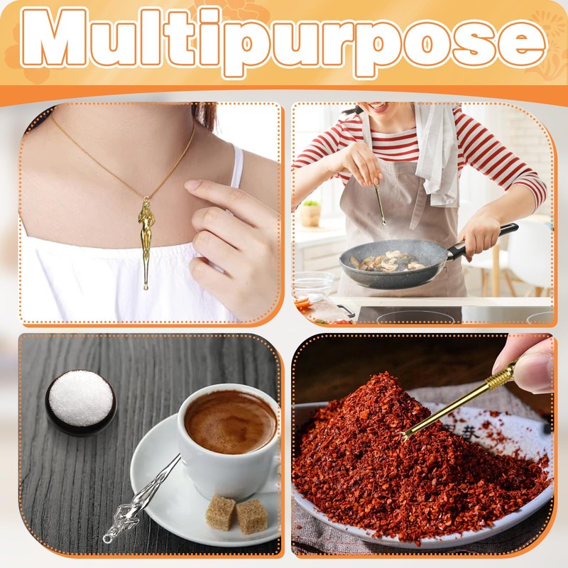 20pcs Small Alloy Snuff Spoons Mini Retro Spoon Powder Mini