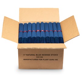 100 Unscented (Blue) Incense Sticks 11 inch - 100% Natural Joss and Bamboo 11" Punk Blanks - for DIY Aromatherapy Incense Making.