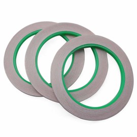 XGNG 1 juego (5 piezas) cinta de aluminio de cobre con respaldo negro (6 mm) 1/4