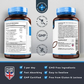 Glucosamine and Chondroitin Complex – 180 High Strength Capsules – Contributes to The Maintenance of Normal Immune System – with Vitamin C, Turmeric, Ginger and Rosehip – Made in The UK by Nutravita