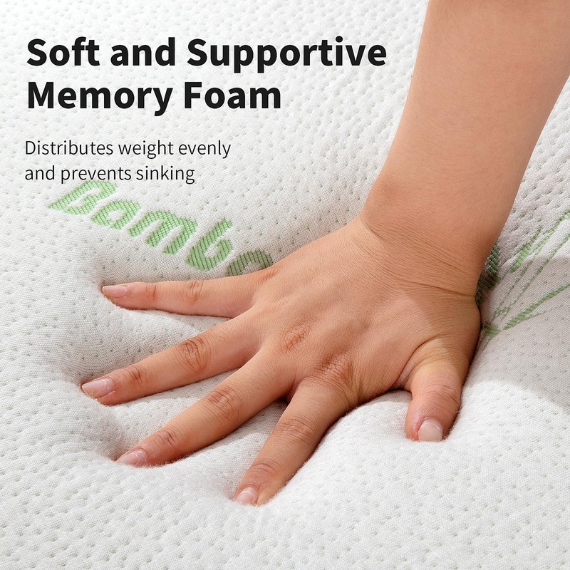 HOMBYS Memory Foam Massage Bed Mattress Topper with Cooling Rayon