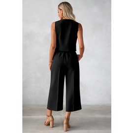 Luvamia Women's 2-Piece Set - Cute Summer Outfits, Black, X-Large (Size 16/18)