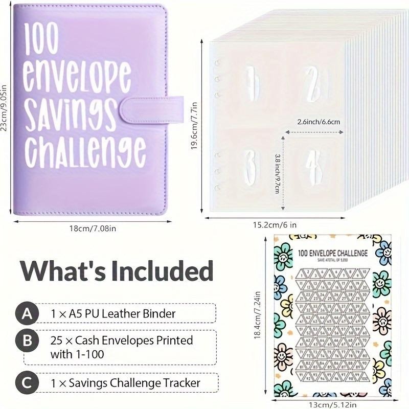 100 Envelope Saving Challenged Binder, Budget Binder, Money Saving Challenge
