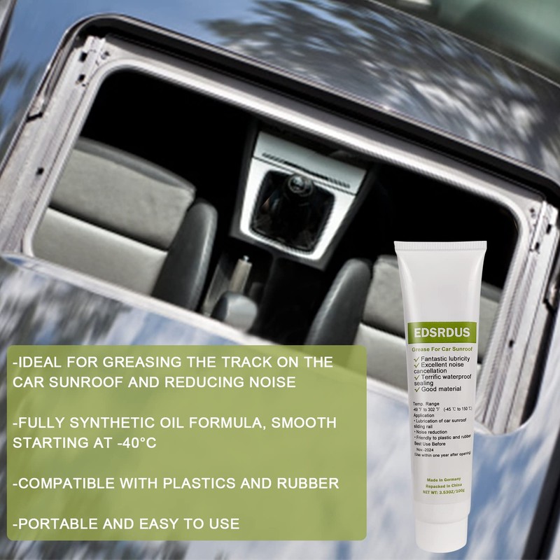 EDSRDUS Automobile Sunroof Grease 3.5OZ for Greasing & Cleaning The