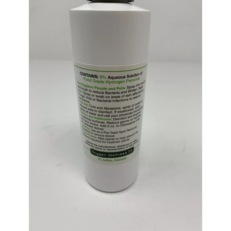 Oxygen Wellness Co. H2O2 Hydrogen Peroxide Food Grade 3% 8