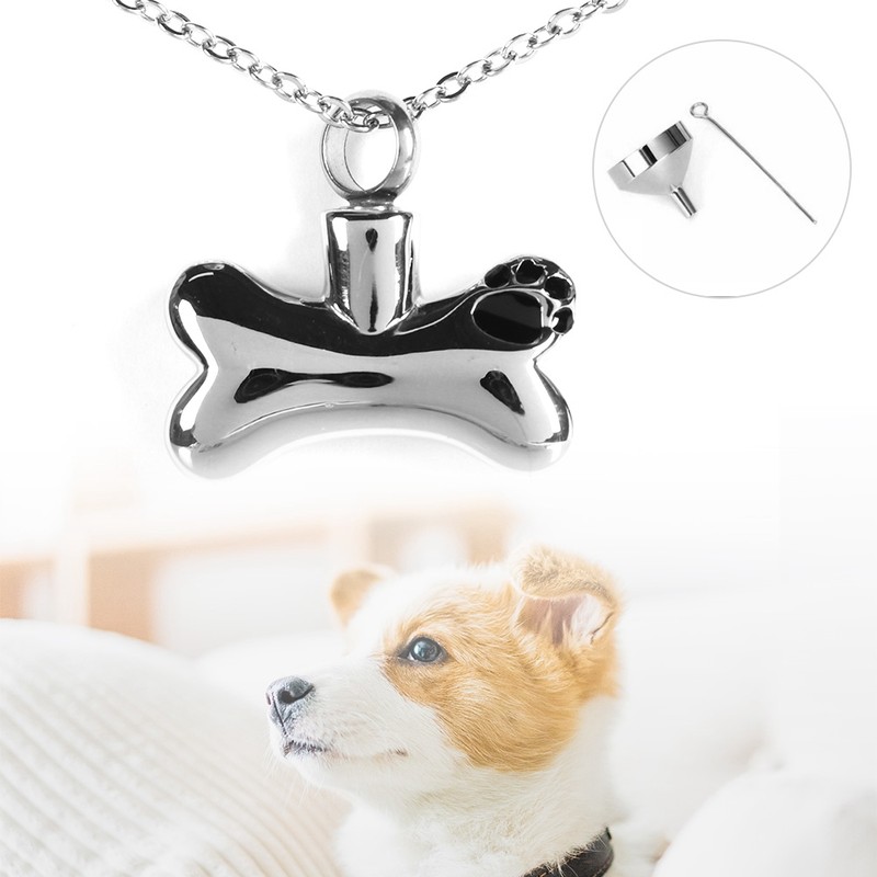 BOne shaped Urn Necklace Memorial Pet Ash Pendant Jewelry