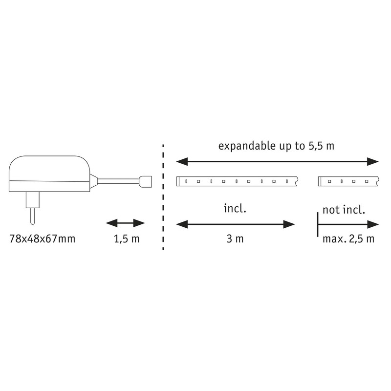 Paulmann 79852 LED Strip MaxLED 250 Basic Set Warm White