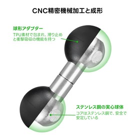 FANAUE 1" Ball Mount Extension Rod 25-25mm Ball Aluminum Alloy Ball Mount RAM Mount Accessories Compatible