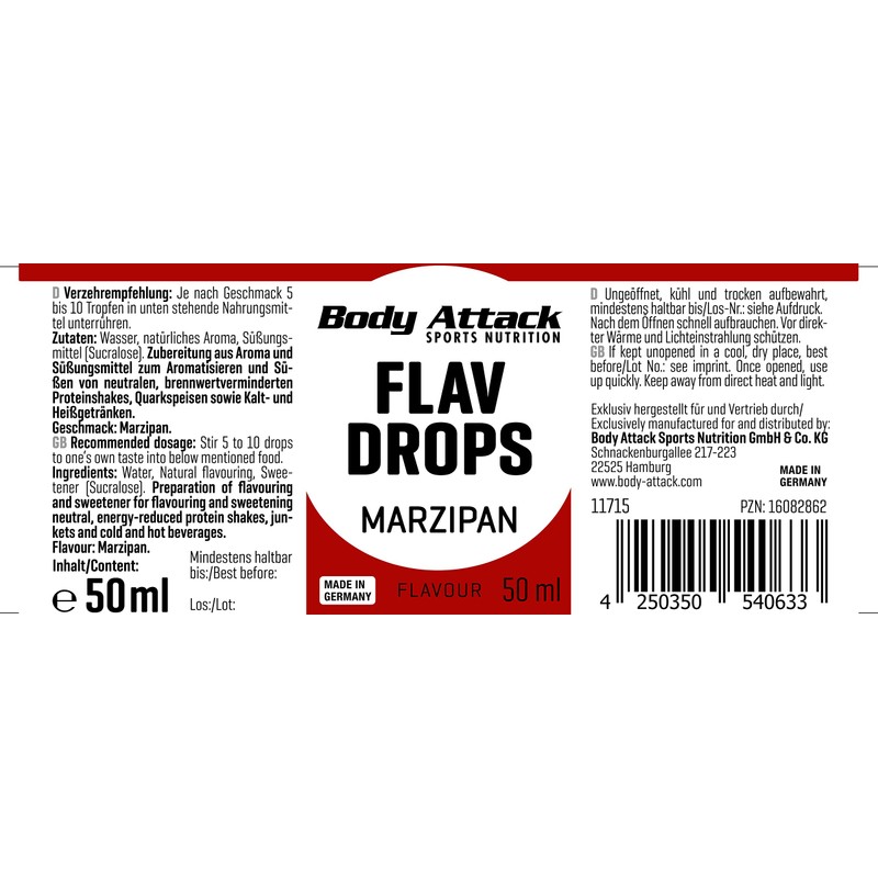Body Attack Flav-Drops, Aroma for Food, Sugar Free, Calorie Free,
