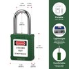 BOZZYS Lockout Tagout Locks 12-Pack｜OSHA Green Loto Locks Keyed Alike｜12
