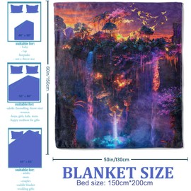 Plistiz Fantasy - Manta flotante de bosque para mujeres y niñas, mantas de franela suave, regalos para sala de estar, sofá, hogar, decoración de sofá, 50 x 60 pulgadas