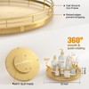 12" Gold Lazy Susan for Table Top, Oak Wood Lazy