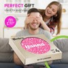 4 x Boxed Round Coasters - Name Hanna Pink Hearts