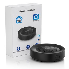 eMylo Zigbee Alarm, Black Alarm, TUYA/SmartLife APP Control, Sound & Light Alarm, Auto Push Notification, for Residential Units, Hospitals, Nursing Homes, etc. (Requires TUYA Zigbee Hub)