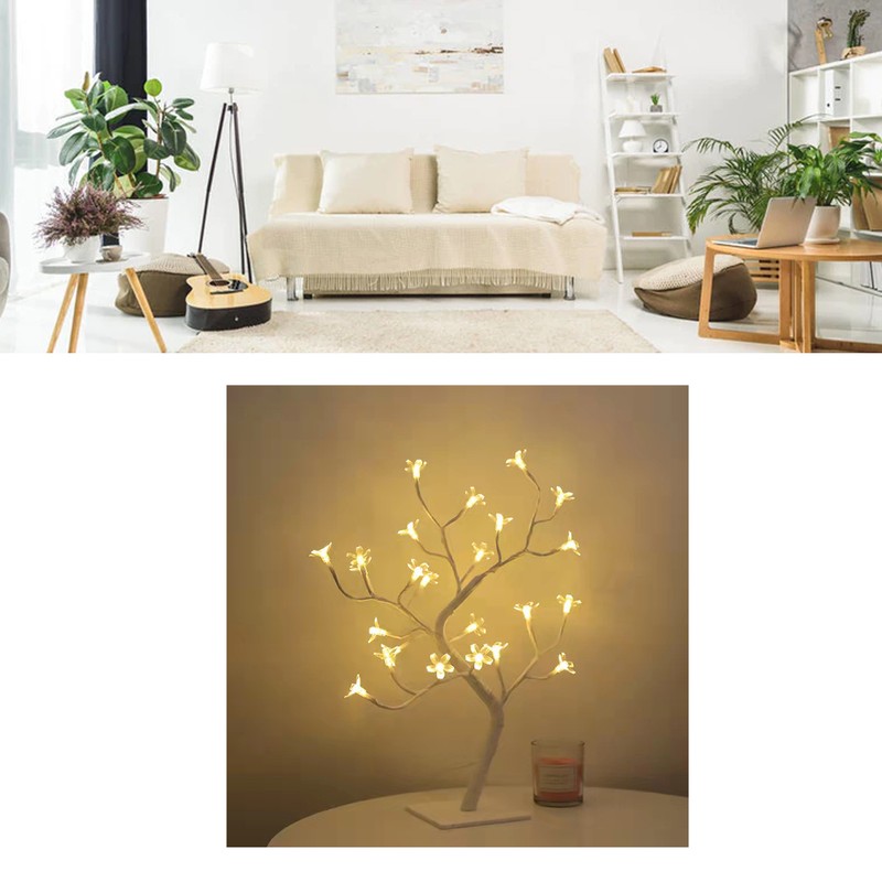 LED Tabletop Bonsai Tree Lamp USB Tree Lamp Christmas Bedroom