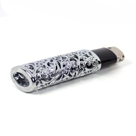 HUMWE Funda para encendedor de metal clásico con diseño de patrón hueco para encendedor BIC tamaño completo tipo J6 (plata)