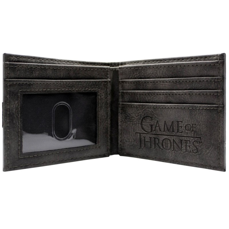Westeros Game of Thrones House Stark Silver Direwolf Emblem Wallet