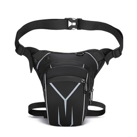 CYOUYDFC Men's Hard Shell Drop Leg Bag, Waterproof Motorcycle Thigh Pack, Crossbody Waist Bag for Outdoor Riding, Black (Y)