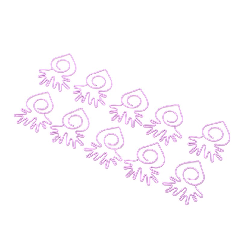 100pcs Paper Clips Portable Mini Electroplating Purple Cute Radish Shape