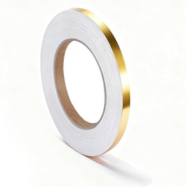 Gold Duct Tape, Self Adhesive Gold Foil Tapes Golden Pinstripe Decorative Tape Portable PVC Washi Tapes for Decorating Home Walls Floors Bathroom Graphic Arts DIY Crafts