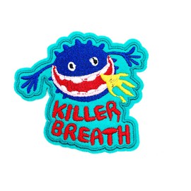 Obokata Iron On Patches, Killer Breath Embroidered Patch, Monster Slogan Joke Funny Badge Sew On Emblem Applique DIY Accessories for Jackets, Clothes, Hats, Backbags, Pants & Jeans. 3"x 2.6"
