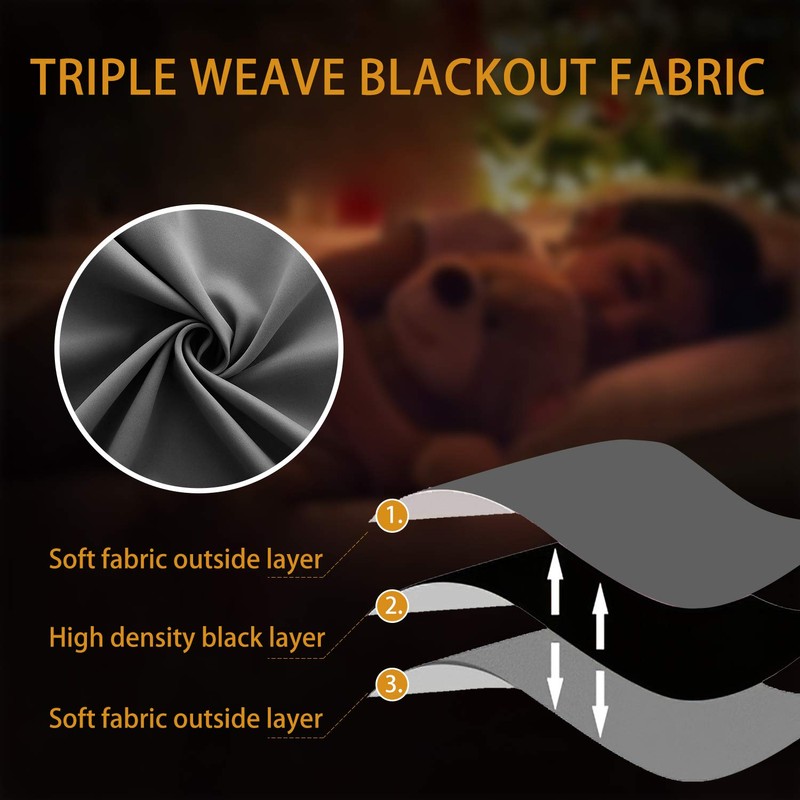 KOUFALL Extra Wide Short Curtains for Bedroom,Blackout 52 in Width