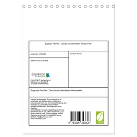 Sagrada Família - Gaudís unvollendetes Meisterwerk (Tischkalender 2026 DIN A5 hoch), CALVENDO Monatskalender