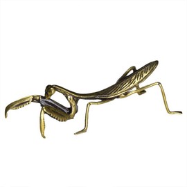 SnowOwl Brass Mantis Figurine 1pcs, Small Statue House Sculptures, Animal Ornament Figurine Tea Pet Home Decor Table Office Decorative Collectible or Elders (Mantis-24)