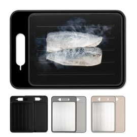 Cutting Board, Defrost Plate, Grater, Sharpener, Anti-Slip, Black, Approx. 12.2 x 8.3 inches (31 x 21 cm)