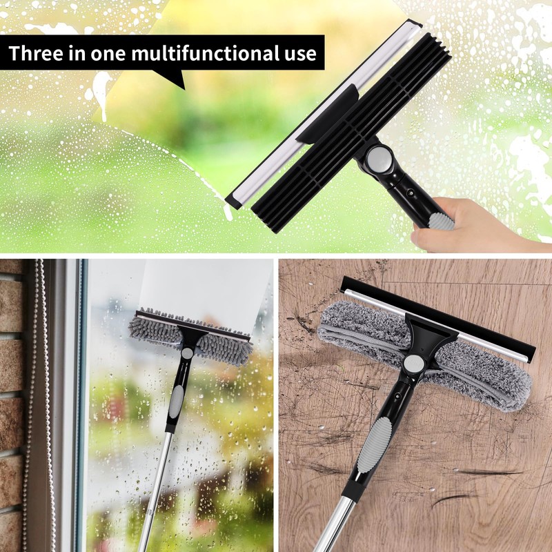 Professional 72'' Window Squeegee Cleaning Washing Tool/Kit with Extension Pole,