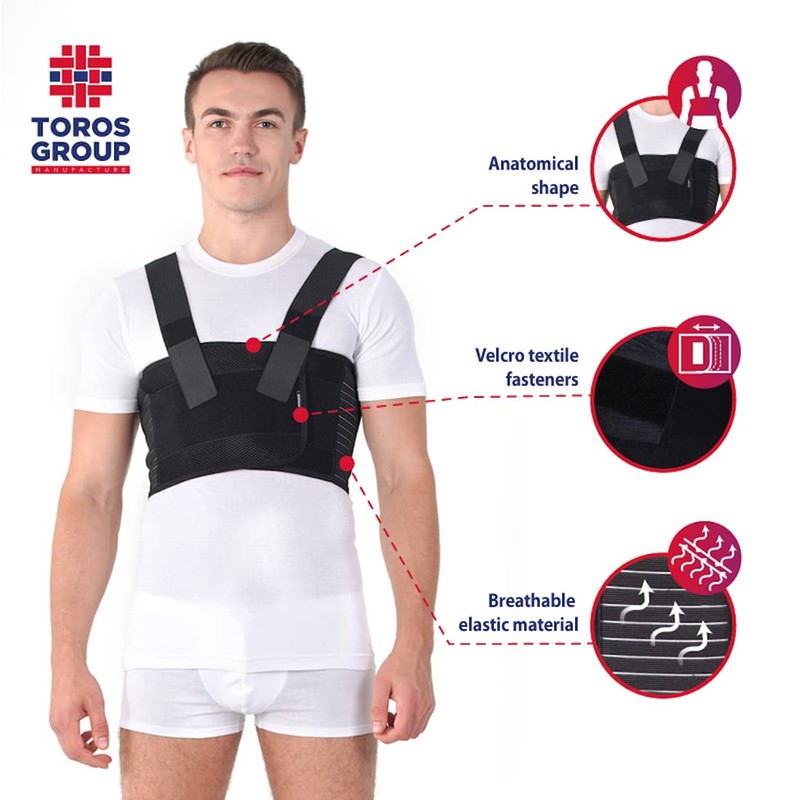 TOROS GROUP MANUFACTURE Männer Brust-Korsett mit Brustgurt mit Hosenträger Ideal