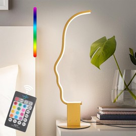 MUMENG RGB Table Lamp, Dimmable LED Desk Lamp Unique Lamps, Multicolor Changing Bedside Lamps Nightstand Lamp with Remote for Bedroom, Living Room, Gaming Room, Office, Gifts