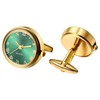 OIDEA Watch Cufflinks for Men: Fashion Round Analog Quartz Real