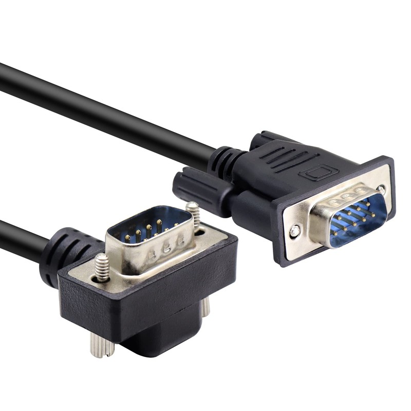 RIIEYOCA 90 Degree DB9 RS232 Serial Cable, Down Angled DB9