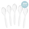 Plasticpro Disposable Clear Plastic Tea Spoons Heavyweight Utensils Pack of
