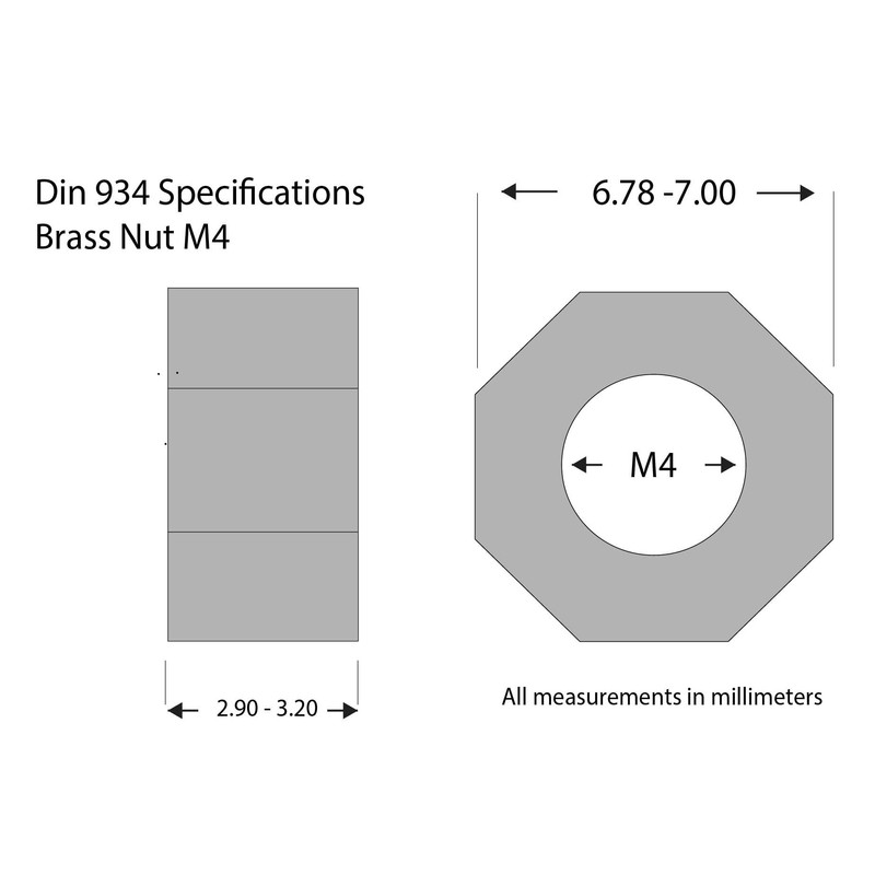 Metric Hexagonal (Hex) Full Nuts Solid Brass Various Sizes And